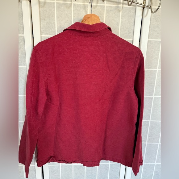 Linden Hill Button Up Silk Long Sleeve Collared Pockets shirt, Red, Size Small. - Picture 2 of 3